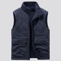 Reversible Sleeveless Jacket Men's Vest Coat Winter Waistcoat Thick Warm Fleece Workwear Tops Cargo Vest Windbreaker New Fashion