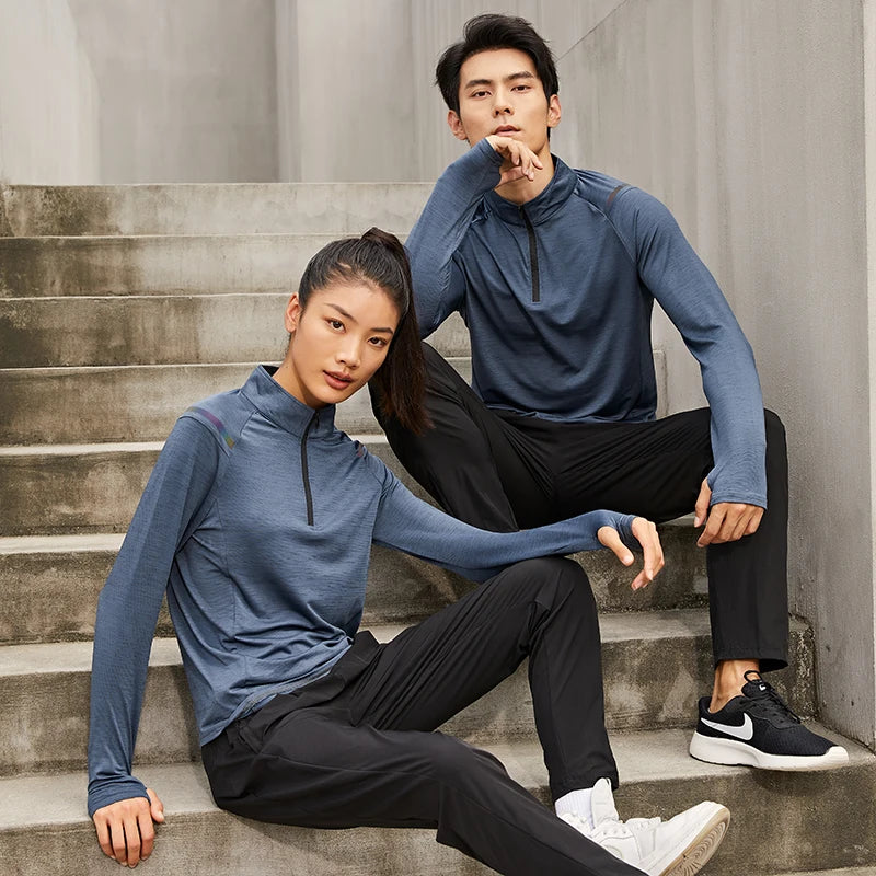 Autumn New Unisex Long Sleeve T-shirt Men Sweatshirt Fitness Shirt Tight Upperwear Anti-sweat Breathable Running Top ﻿