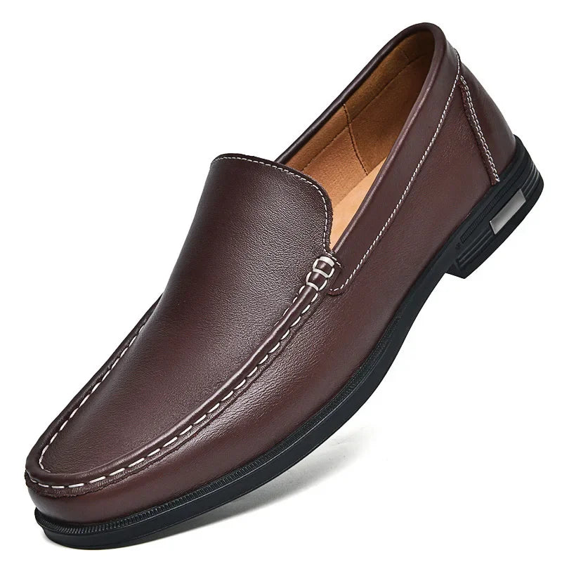 Genuine Leather Men's Shoes Classics Business Dress Shoes Moccasins Slip on Loafers Driving Shoes for Men Casual Shoe Big SIze48