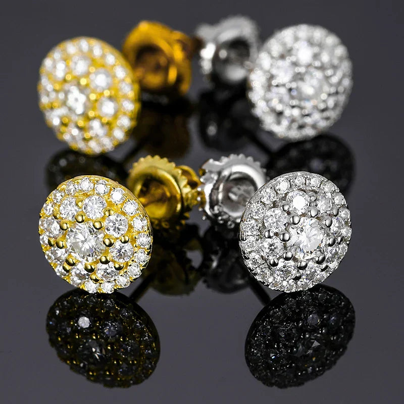 D Color Moissanite Stud Earrings For Women Top Quality 100% 925 Sterling Silver Sparkling Wedding Jewelry Shining Ear Accessory