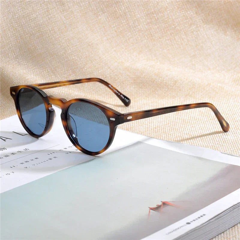 Gregory Peck Vintage Polarized Sun Glasses OV5186 Clear Frame Sunglasses Brand Designer Men Women OV 5186 Gafas Oculos with case