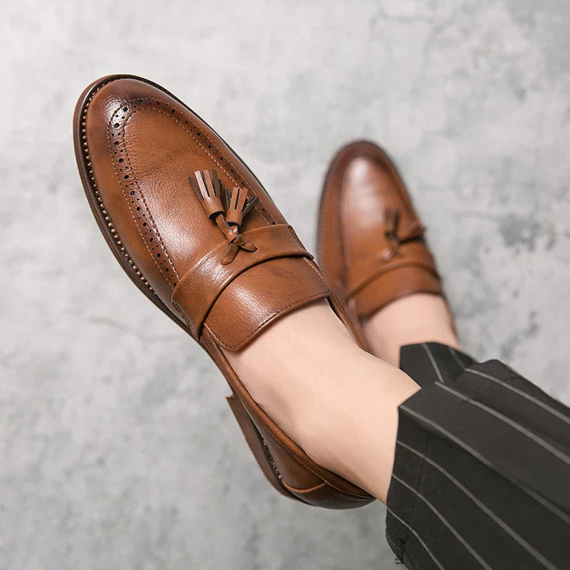 Spring Autumn New Men's Genuine Leather Casual Shoes Outdoor Work Shoes Office Dress Shoes Men's Wedding Shoes Free Delivery