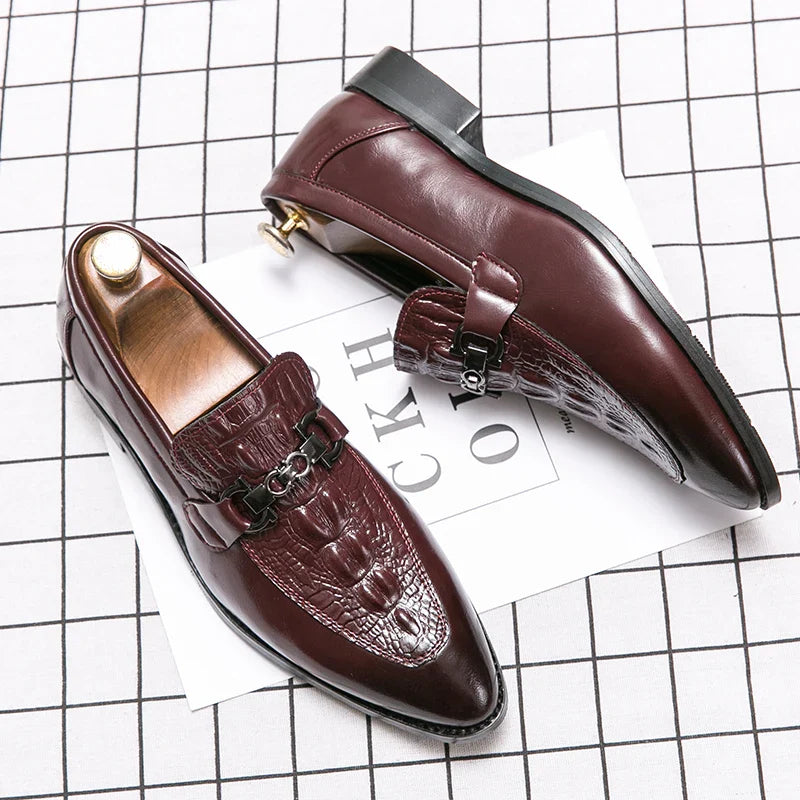 New Dress Leather Lofers Men Classic Casual Business Shoes For Men Social Party Leather Shoes Slip On Wedding Office Shoes Male