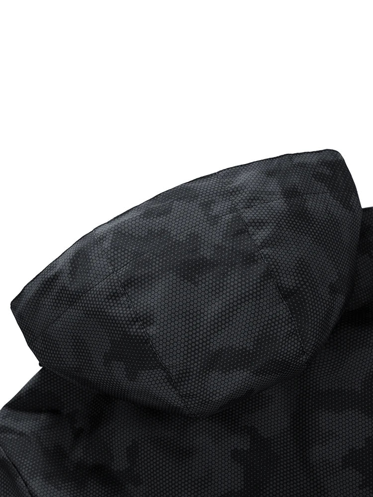 Men’s Outdoor Hiking Jacket Waterproof Windbreaker Hooded Coat Lightweight Sportswear for Camping Trekking Climbing Travel
