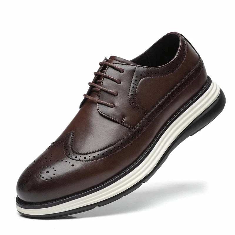 High End British Style Office Business Dress Shoes Men's Casual Leather Thick Soled Simple Walking Shoes Fashion Oxford Shoes