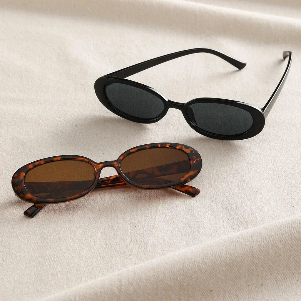 6PCS Women Small Oval Sunglasses Vintage Women's Brand Designer Sun Glasses Fashion UV Protection Shades UV400 Oculos De Sol