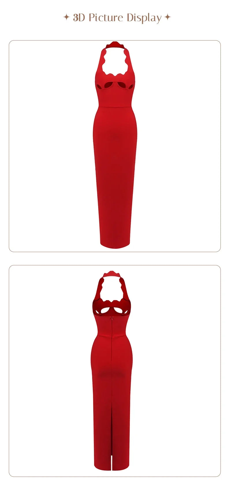 VC Black Halter Elegant Dress For Women 2025 New Summer Evening Party Celebrity Bodycon Long Dress Red Brown Prom Vestido