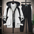 Spring Autumn Casual Men Sets Jacket + Pants Two Pieces Fashion Korean Trend Hooded Baseball Uniform Suit Man Outfit