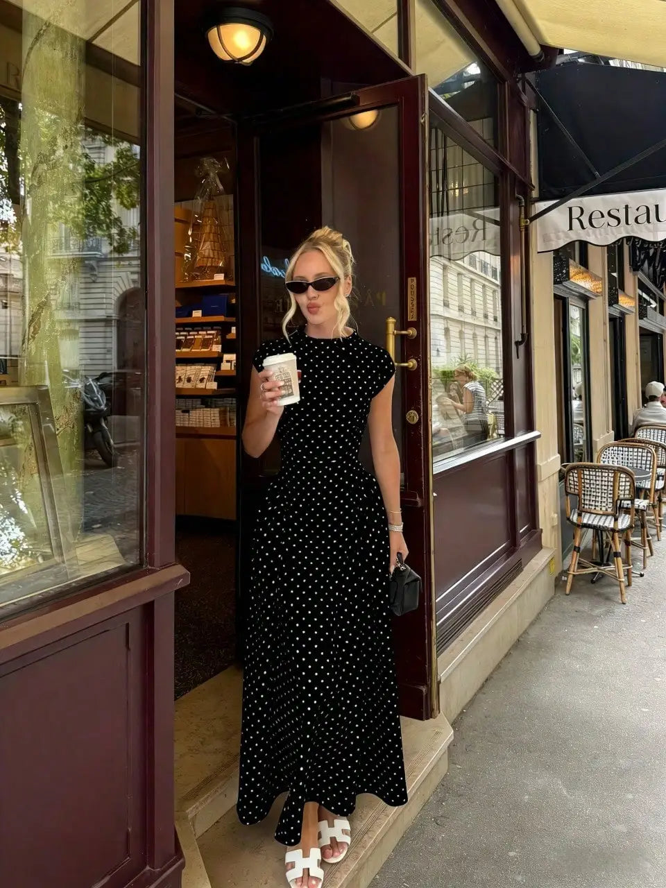 Women New Long Dresses Summer Elegant Upgraded Version Casual Polka Dots Party Dress Graceful Holiday Casual Slim Female Dresses