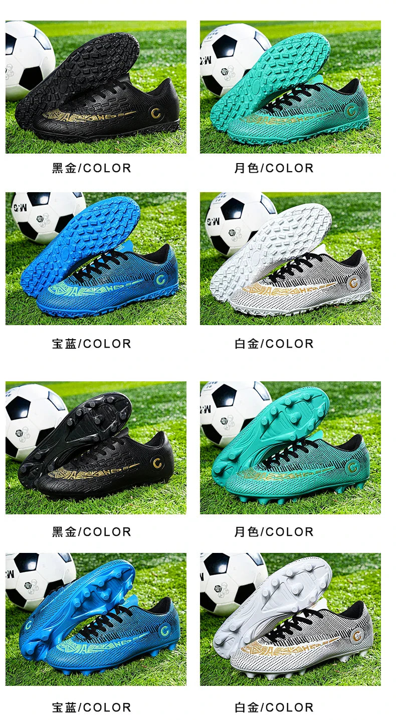 Large Size FG/TF High Quality Mens Soccer Shoes Non-Slip Turf Soccer Cleats for Kids Training Football Boots Chuteira Campo 48