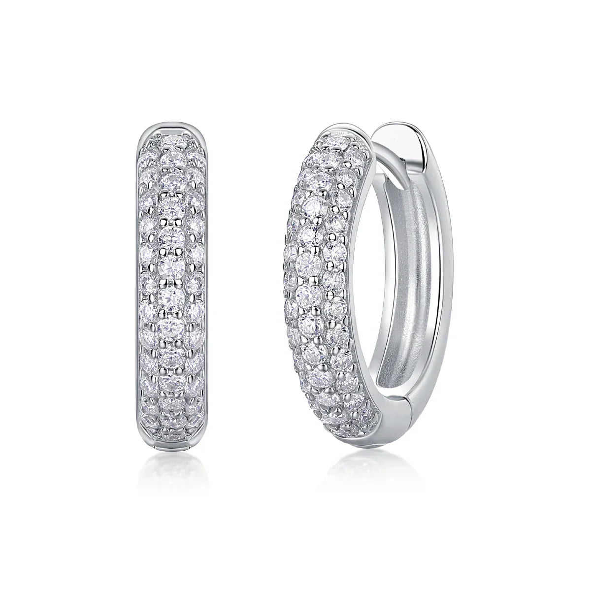 D color moissanite stud earrings 925 silver 18K gold plated hoop earrings, women's wedding party jewelry with gift box