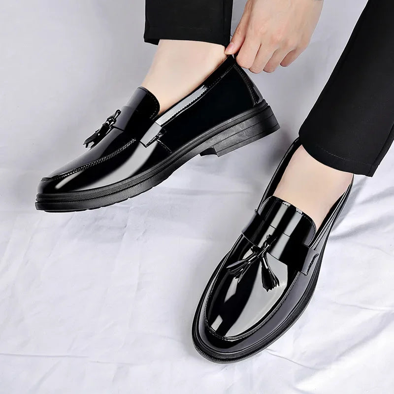 Men's Business Casual Leather Shoes – Genuine Leather, Black/Brown, EU Sizes 40–48