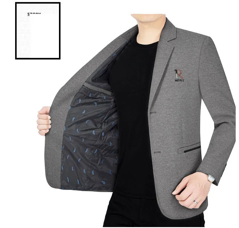 TFETTERS Brand 2026 Spring Business Blazer for Men Solid Autumn Casual Men's Jacket Blazer Fashion Single Breasted Suits Mens