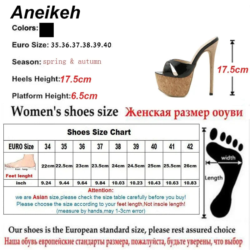 Aneikeh 2025 حذاء نسائي صيفي بكعب عالٍ ونعل سميك، شبشب نسائي مفتوح من الأمام ونعل مسطح