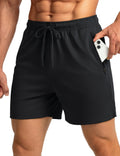 Men's Athletic Running Shorts Mesh Quick Dry Lightweight 5 inches Drawstring Gym Workout Shorts with Zipper Pockets