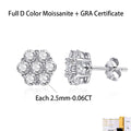 2.5/3MM D color Moissanite Flower Stud Earrings For Women S925 Silver Sparkling Lab Diamond Earrings Wedding Fine Jewelry