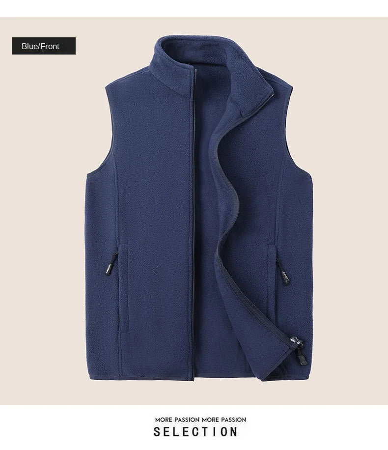 Autumn Fashion Plus Size Male Warm Waistcoat Fleece Vest Men's Lamb Cashmere Warm Sleeveless Coat Men Brand Clothing Winter Vest