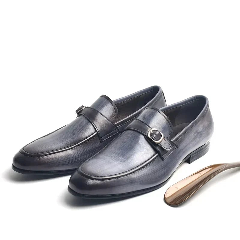 Deluxe Genuine Leather Casual Shoe for Man Elegant Buckle Loafer Shoes Wedding Party Slip-On Wear Zapatos De Vestir Hombre