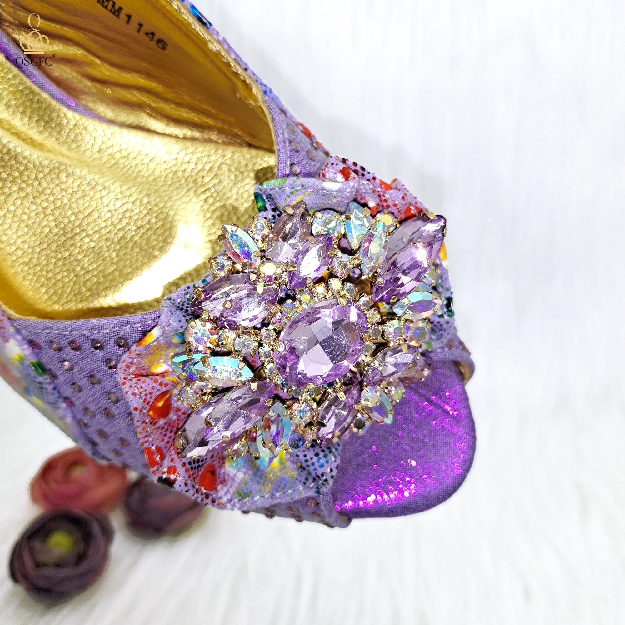 Flash Diamond Decoration Women's Bag With Comfortable Shoes