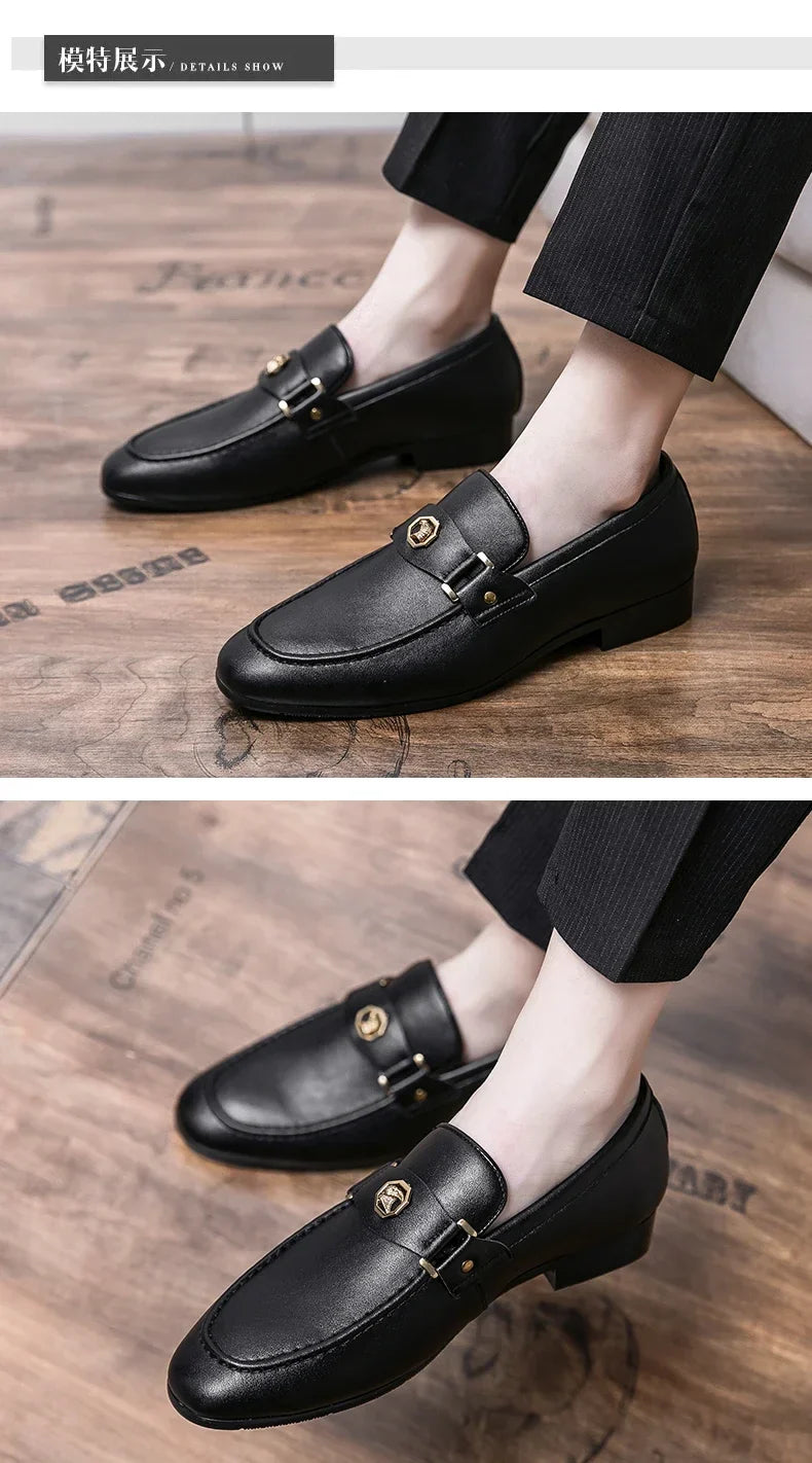 Luxury Men's Brown Dress Shoes 2025 Brand Oxford Shoes Man Social Casual Business Shoes Men Wedding Leather Shoe Zapatillas Male