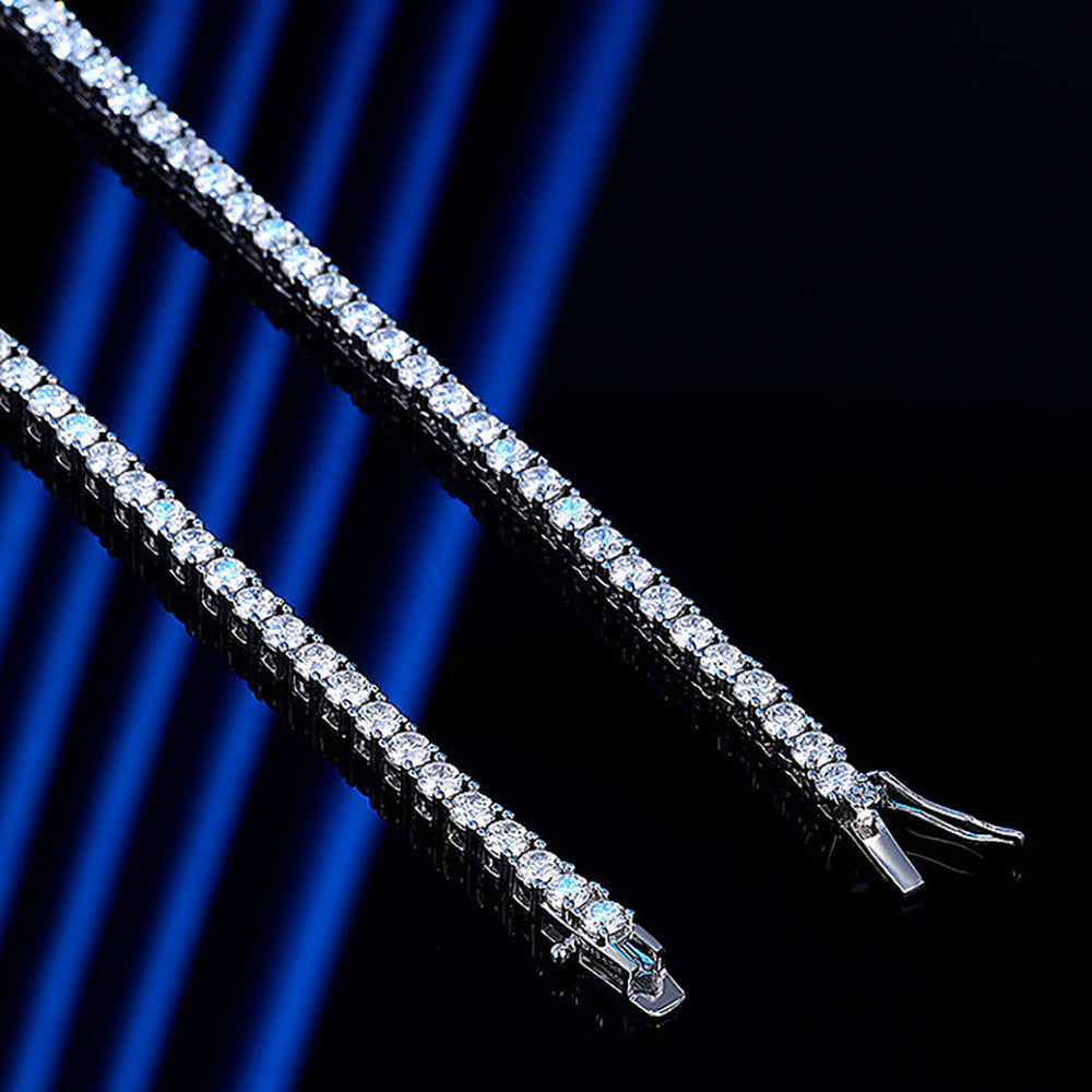 Luxury V-shaped All Moissanite Diamond Tennis Necklace Certified For Women 925 Sterling Silver Choker Bride Collarbone Necklaces