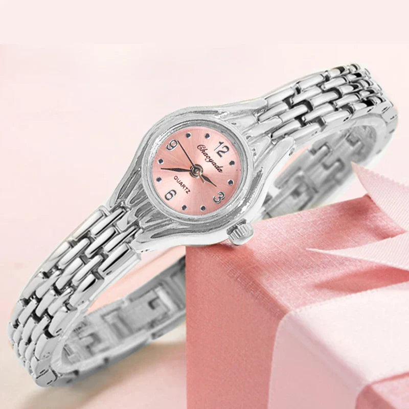 Ladies Gold Plated Watch Women Bracelet Quartz Wristwatch Girl Analog Feminino Relojes Hour Luxury Watches Elegant Casual Clock
