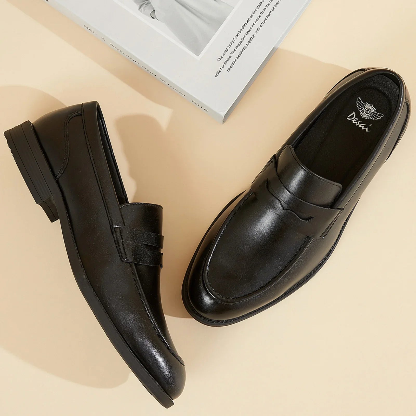Fashion New Arrival One-Strap Over-the-Waterloo Loafers Business Formal Classic Breathable Men's Leather Shoes Round-Toe Versati