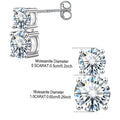 1.5carat Moissanite Diamond Stud Earrings With  Certificates 925 Sterling Silver Round Cut Ear Studs For Women Men Jewelry