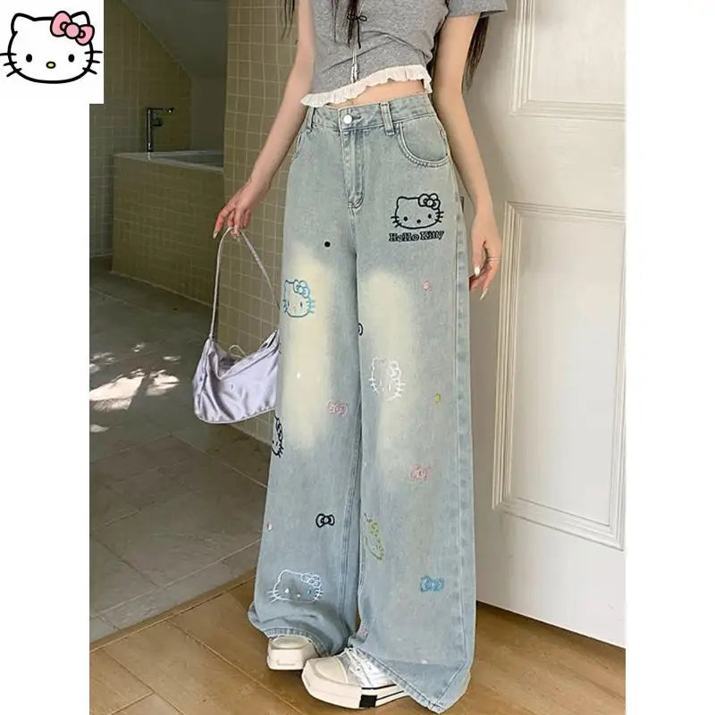 Wide-Leg Pants High Waist New Style Loose Jeans
