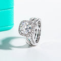 3ct D Color Moissanite Halo Engagement Ring 18k Gold Plated 925 Sterling Silver Bridal Rings Set for Girls Jewelry