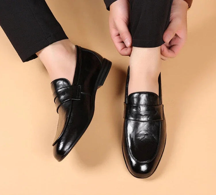 Brown Flat Leather Loafers Shoes for Men Fashion 2025 Classic Original Size Man Casual Shoe 45 Comfortable Shipping Free New In