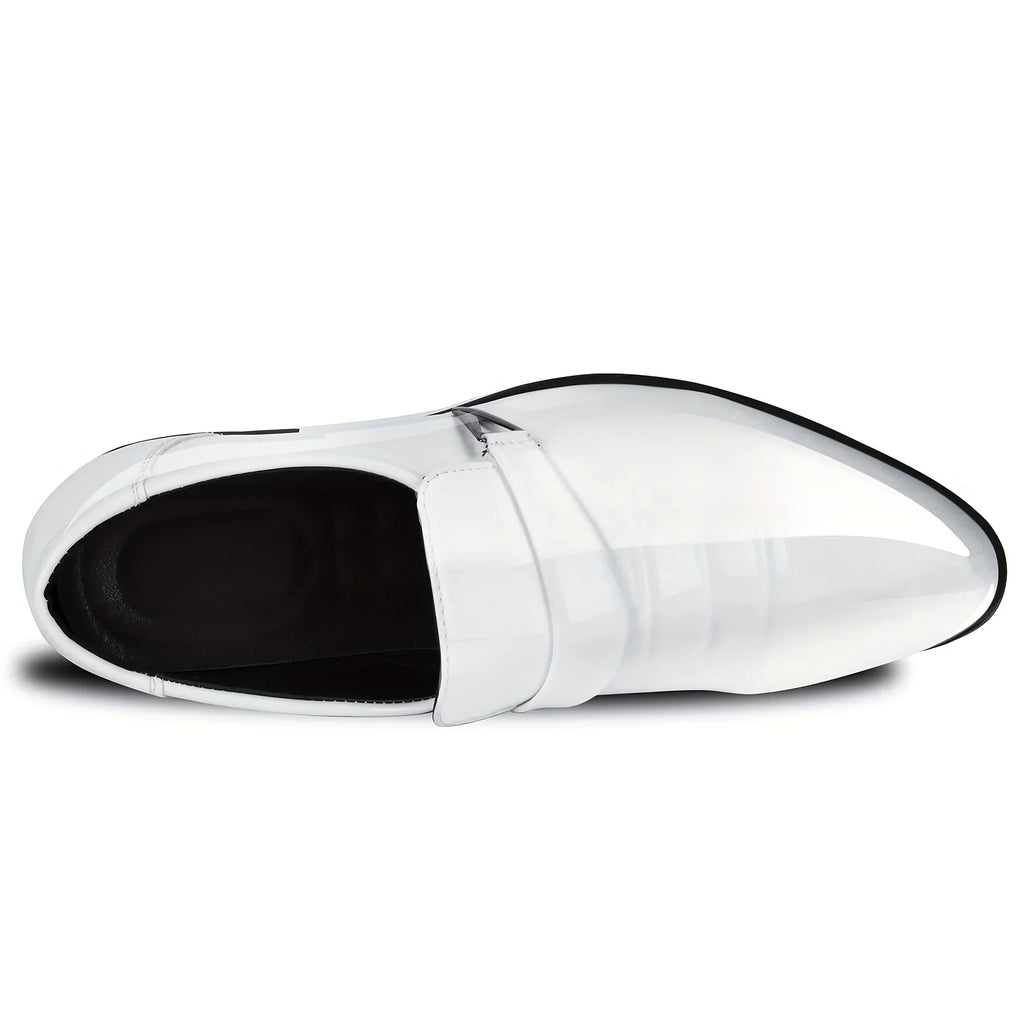 Men's Pointed Toe Tuxedo Casual Shoes – Slip-On Dress Shoes Black/Brown EU 40–48