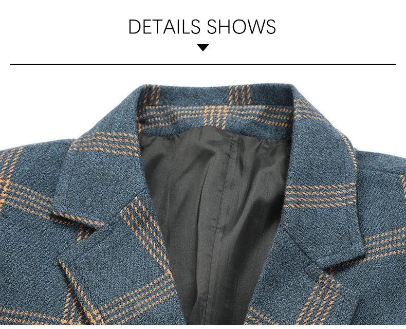 Brand Plaid Striped Business Blazers for Mens 2026 New Spring Autumn Fashion Casual Suit Jacket Men Interview Coat