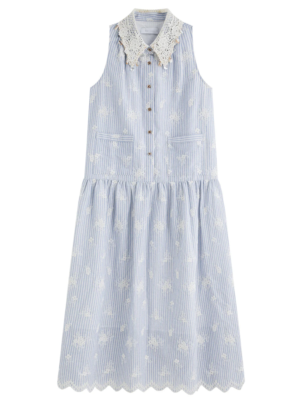 2025 Summer New Design - Women's Beach Style Casual Resort Dress with Premium Knit Blue Stripe Dresses 25FS12618