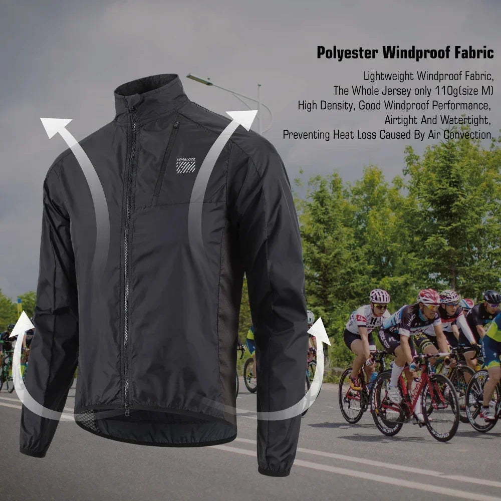 Cycling Jacket Windproof Men 2026 Ultralight Long Sleeve Bike Jersey Black&Yellow Lightweight MTB Sports Windbreaker