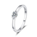 0.3ct Heart Cut Moissanite Engagement Rings for Women Classic Wedding Band 925 Sterling Silver Plated PT950 Birthday Gift