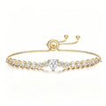 2.5mm Full Moissanite Tennis Riviera Bracelet With 6mm Heart Cut Diamond Adjustable Wrist Chain S925 Silver for Women Jewelry