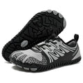 Wide Toe Barefoot Shoes for Unisex Artificial Leather Outdoor Walking Sneakers Zero Drop Minimalist Elastic Band Shoes