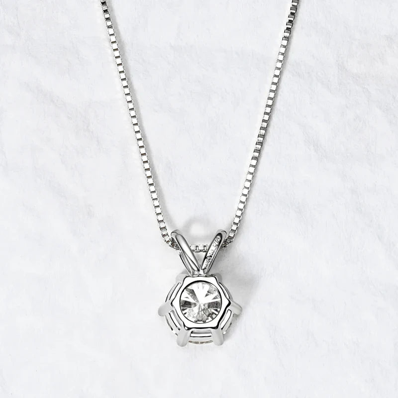 Certified Multi-size Round Moissanite Solitaire Pendant Necklaces 925 Sterling Silver Necklace For Women Jewellry Gifts