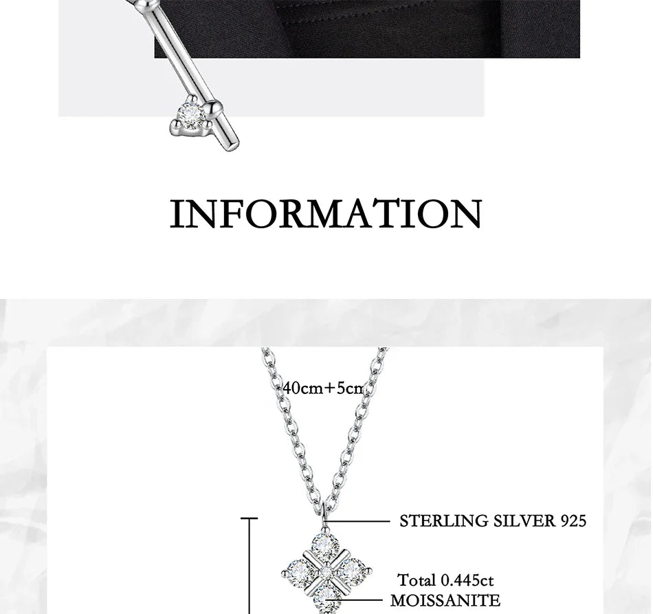All Moissanite Necklace for Women S925 Pure Silver Laboratory Diamond Key Pendant Luxury Fashion Jewelry Party Gift