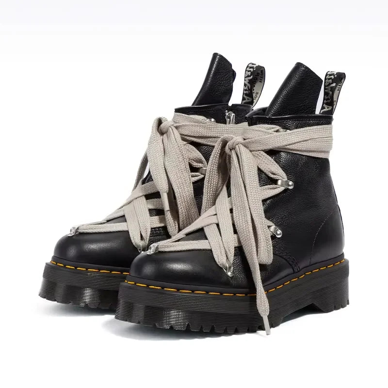 Dark punk thick soled genuine leather  boots