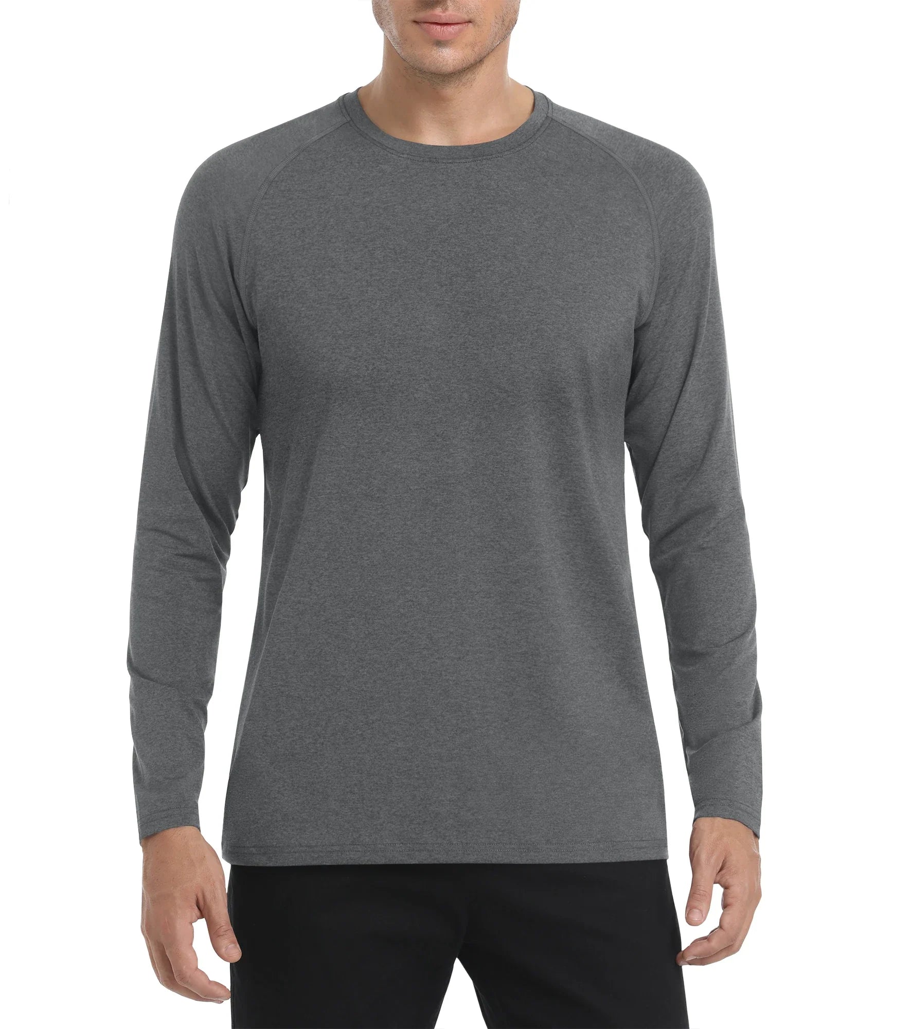 Men's UPF 50+ Shirts Summer Long Sleeve Lightweight T-Shirt Quick Dry Breathable Shirt Outdoor Sport Gym Running Tops
