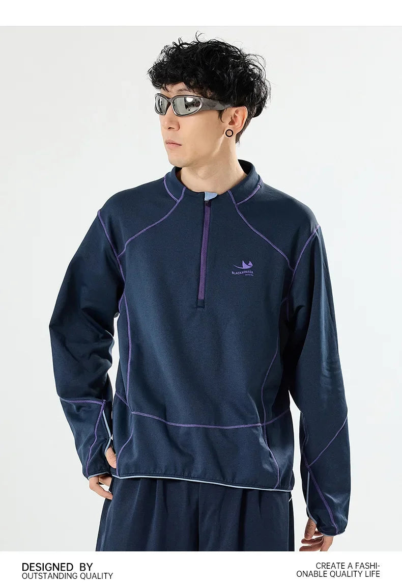 Retro Lightweight Quick-Dry Long-Sleeve Outdoor Top for Couples: Ideal for Running & Cycling