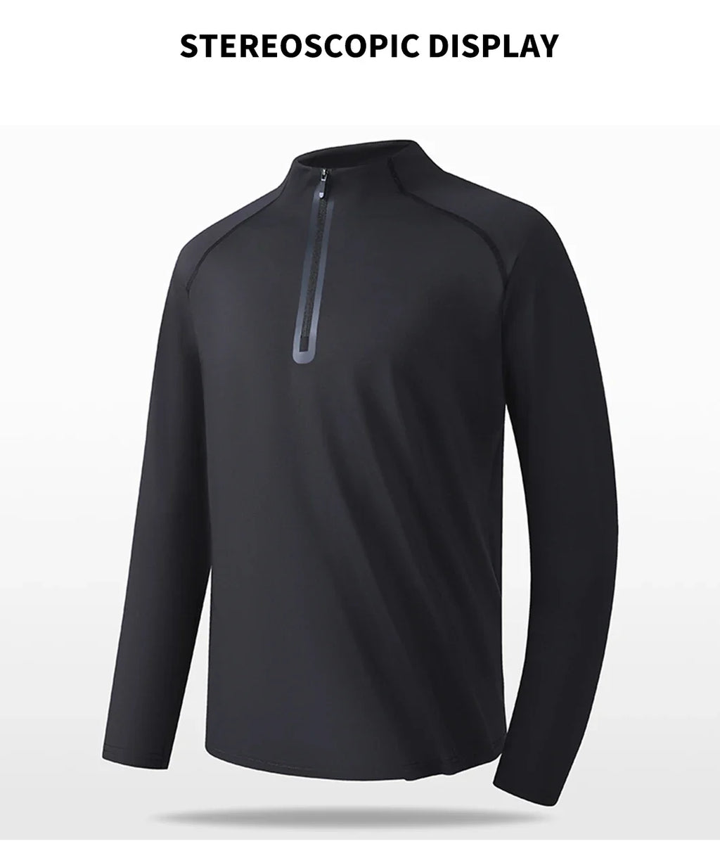 High Quality Mens Outdoor Hiking Golf Running Breathable Polo Shirt Office Casual Polo Long-Sleeved Sports Base Shirt Tops