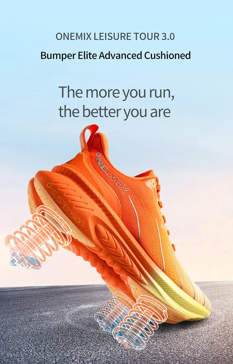 New Cushioning Running Shoes For Men Suitable Heavy Runners Lace Up Sports Women Non-slip Outdoor Athletic Male Sneakers