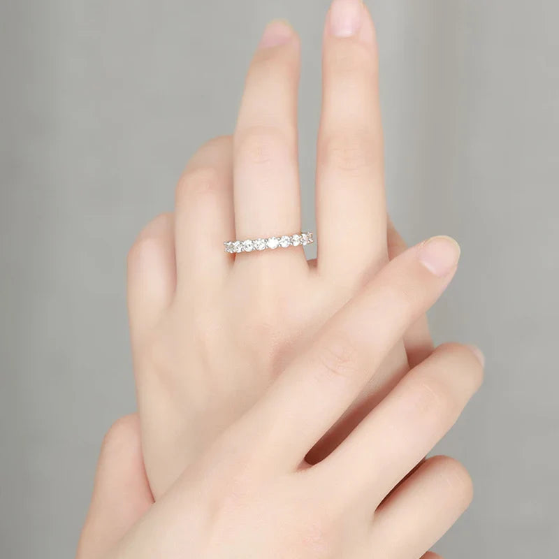 3mm Certified Moissanite Rings for Women Full Diamond Sparkling Bride Jewelry Wholesale 100% 925 Sterling Silver 9 Color