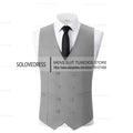 V Neck Men's Suits Vest Double Breasted Waistcoat Polyester Fiber Business Vest Groomman For Wedding Vest