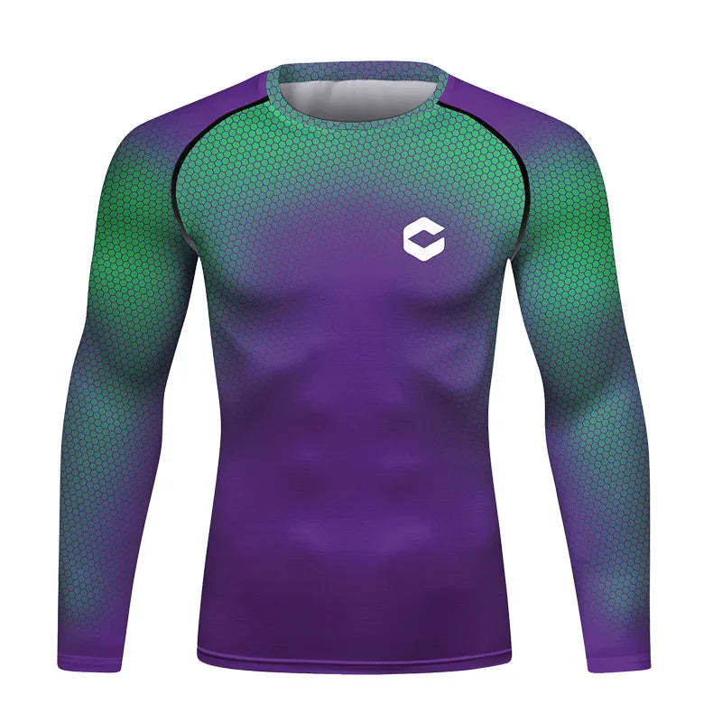 UV Sun Protection Shirt Long Sleeve Men Blouse Sports Sublimated T-Shirts Gym Swim Surf Rashguard Jiu Jitsu BJJ Tops