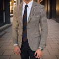 Plaid Men Suit Jacket for Business 1 Piece Check Houndstooth Male Blazer Notch Lapel American Style Wedding Suit Ready to Ship