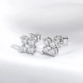 0.8CTTW Full Moissnaite Stud Earrings for Women 4 Stones Classic S925 Sterling Silver Earring with GRA Wedding Jewelry